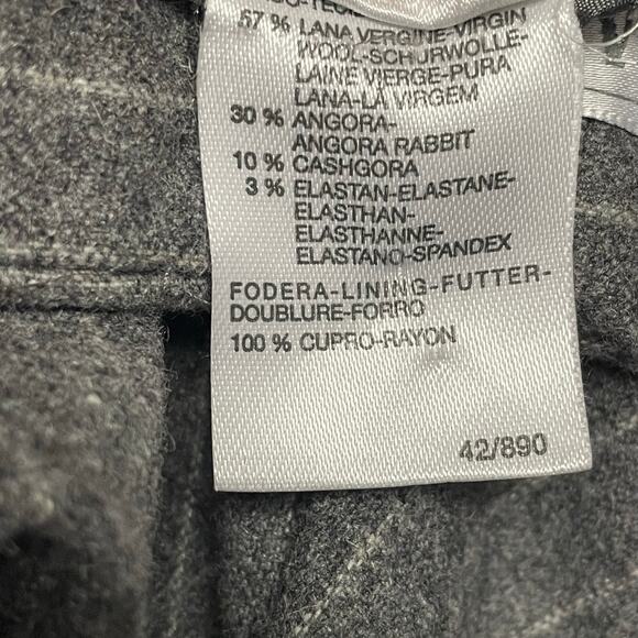 Max Mara Wool Blend Gray Pinstripe Pleated Cuffed Trouser Pants Womens US 2 - Picture 6 of 8